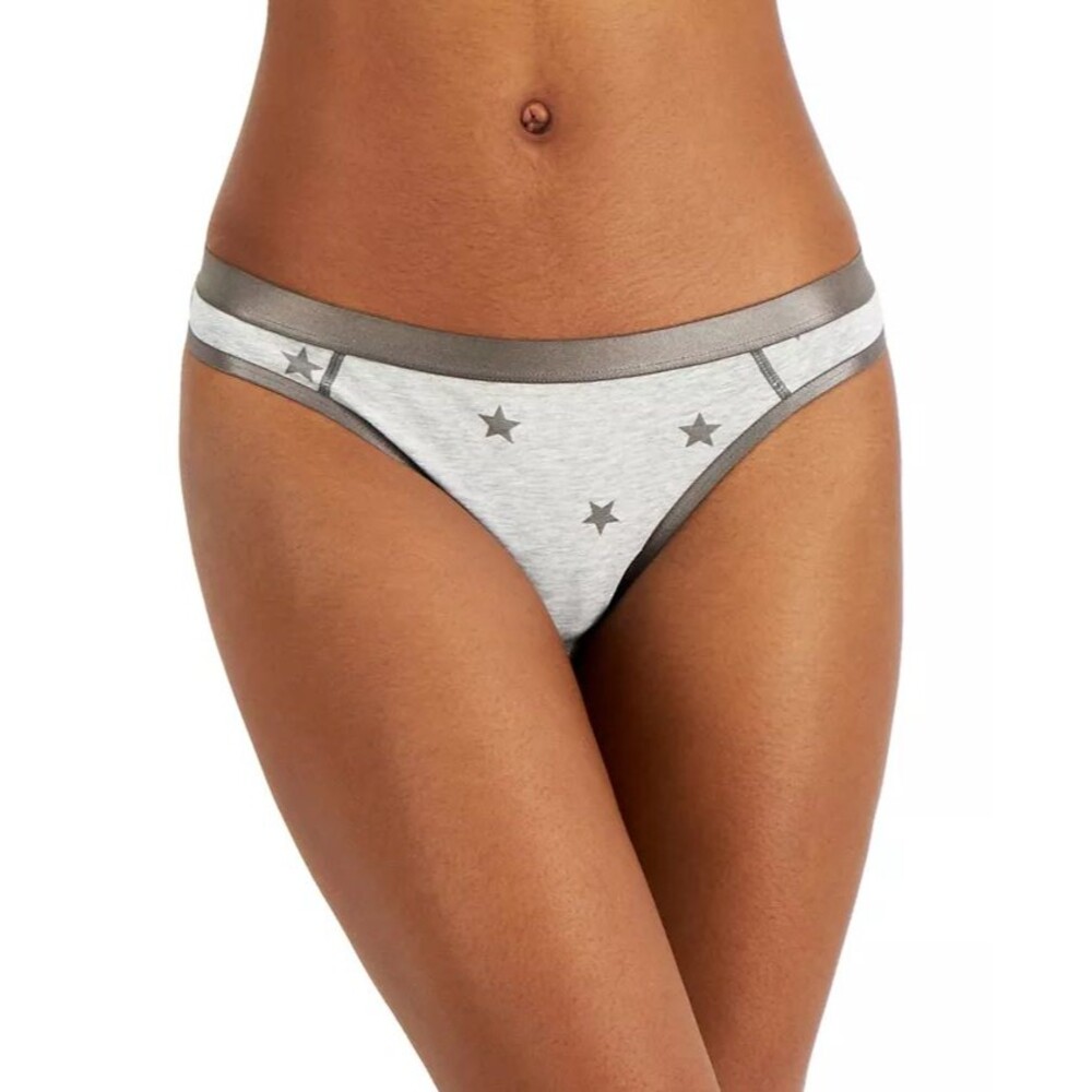 Jenni Intimates Women's Elastic Waistband Cotton Thong - Med